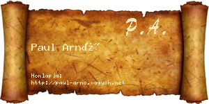Paul Arnó névjegykártya